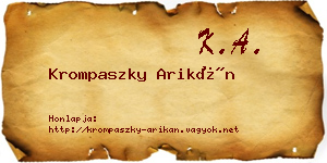 Krompaszky Arikán névjegykártya